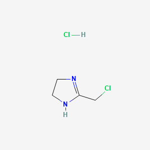 2-(Chloromethyl)-4,5-dihydro-1H-imidazole hydrochloride structure, CAS 13338-49-3