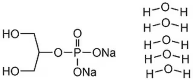 beta-Glycerophosphoric acid disodium salt pentahydrate structure, CAS 13408-09-8