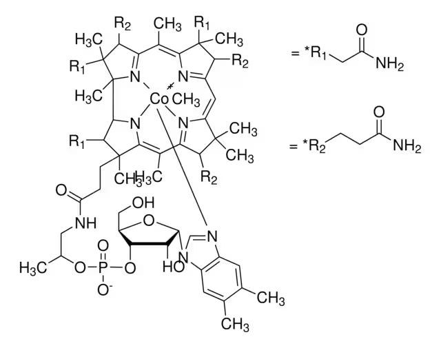 Mecobalamin structure, CAS 13422-55-4