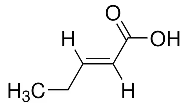 trans-2-Pentenoic acid structure, CAS 13991-37-2