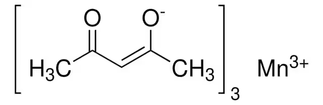 Manganic acetylacetonate structure, CAS 14284-89-0