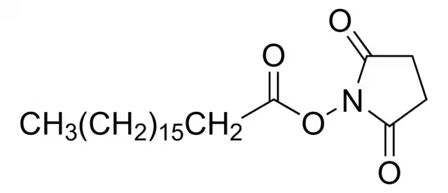 Stearic acid-N-hydroxysuccinimide ester structure, CAS 14464-32-5