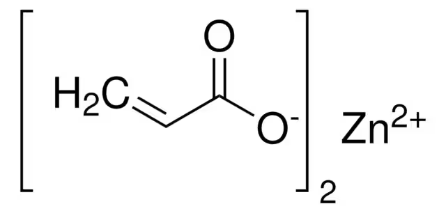 Zinc acrylate structure, CAS 14643-87-9