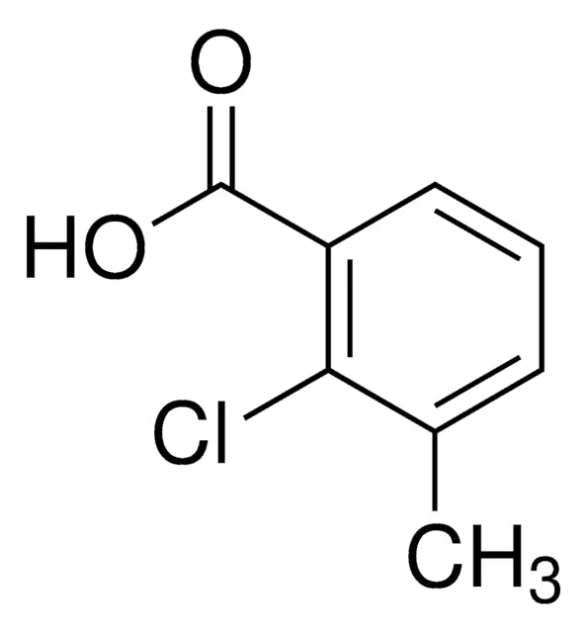 2-Chloro-3-methylbenzoic acid structure, CAS 15068-35-6