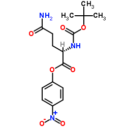 2-tert-Butoxycarbonylamino-4-carbamoylbutyric acid 4-nitrophenyl ester structure, CAS 15387-45-8