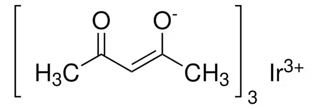 Iridium(III) acetylacetonate structure, CAS 15635-87-7