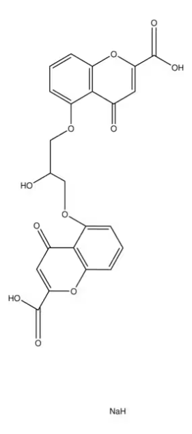 Sodium cromoglycate structure, CAS 15826-37-6