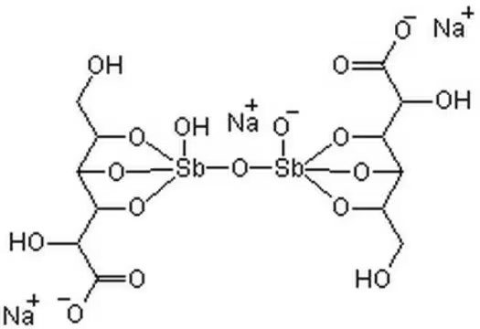 Sodium stibagluconate structure, CAS 16037-91-5
