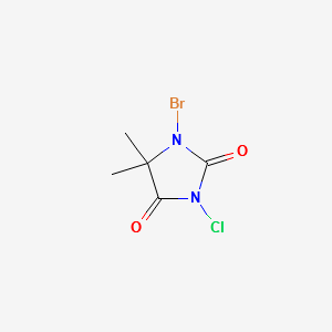 1-Bromo-3-chloro-5,5-dimethylhydantoin structure, CAS 16079-88-2