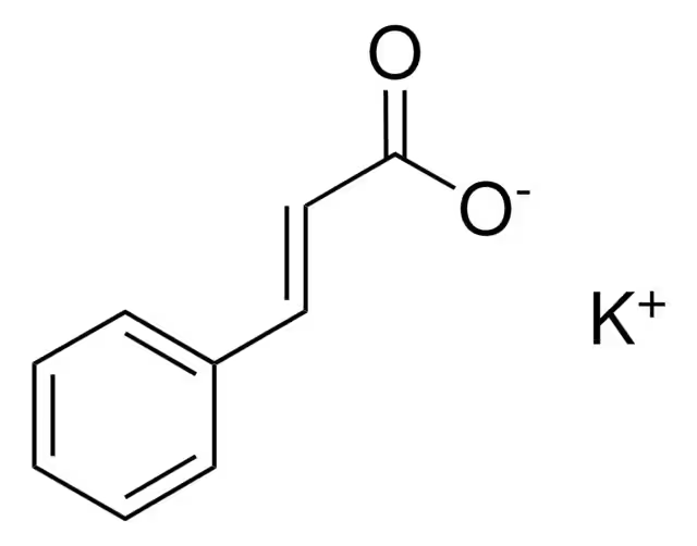 Potassium cinnamate structure, CAS 16089-48-8
