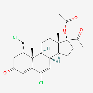 (1alpha)-17-(Acetyloxy)-6-chloro-1-(chloromethyl)pregna-4,6-diene-3,20-dione structure, CAS 17183-98-1