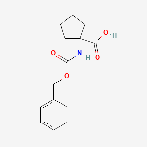 Cbz-1-amino-1-cyclopentanecarboxylic acid structure, CAS 17191-44-5