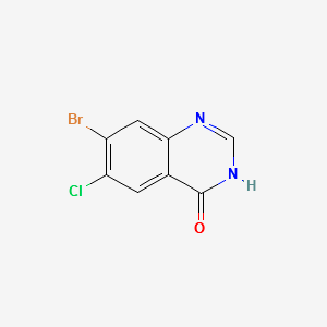 7-Bromo-6-chloro-4-quinazolinone structure, CAS 17518-98-8