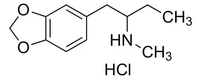 2-Methylamino-1-(3',4'-methylenedioxyphenyl)butan-1-one hydrochloride structure, CAS 17762-90-2