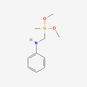 (N-Phenylaminomethyl)methyldimethoxysilane structure, CAS 17890-10-7