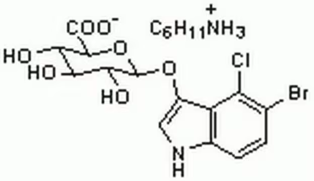 5-Bromo-4-chloro-3-indolyl-beta-D-glucuronide cyclohexylammonium salt structure, CAS 18656-96-7