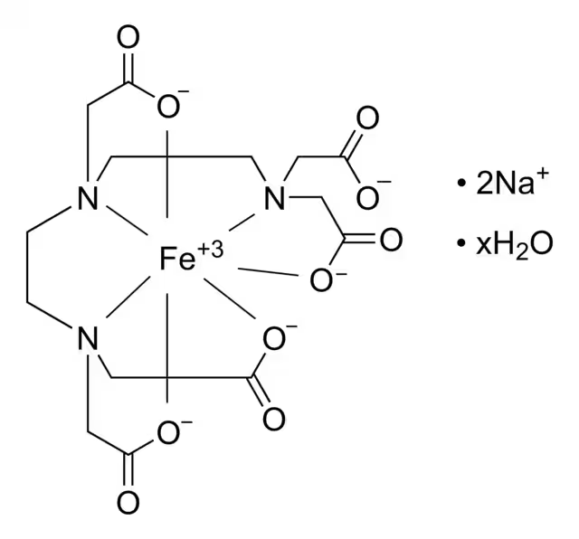 Disodium iron(III) pentetate structure, CAS 19529-38-5