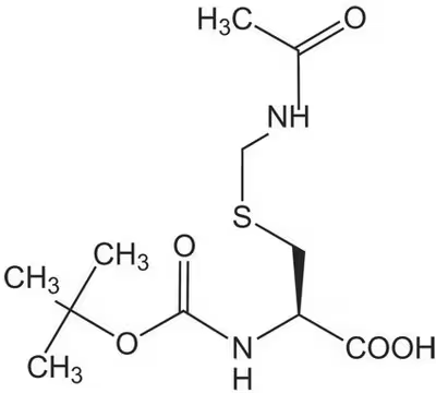 S-(Acetamidomethyl)-N-(tert-butoxycarbonyl)-L-cysteine structure, CAS 19746-37-3