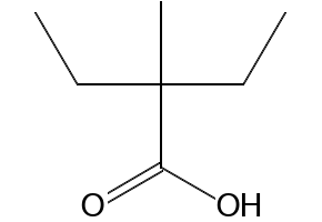 2-Methyl-2-ethylbutyric acid structure, CAS 19889-37-3