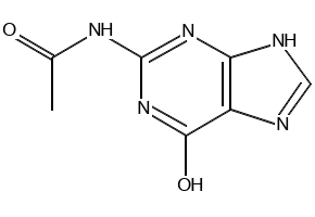 N-2-Acetylguanine structure, CAS 19962-37-9