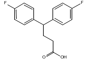 4,4-Bis(4-fluorophenyl)butyric acid structure, CAS 20662-52-6