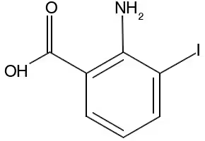 2-Amino-3-iodobenzoic acid structure, CAS 20776-55-0