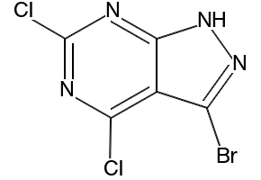 3-Bromo-4,6-dichloro-1H-pyrazolo[3,4-d]pyrimidine structure, CAS 944902-17-4