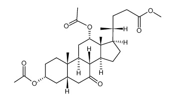 (3alpha,5beta,12alpha)-3,12-Bis(acetyloxy)-7-oxocholan-24-oic acid methyl ester structure, CAS 21066-20-6