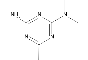 2-Amino-4-dimethyamino-6-methyl-1,3,5-triazine structure, CAS 21320-31-0