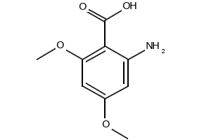 2-Amino-4,6-dimethoxybenzoic acid structure, CAS 21577-57-1