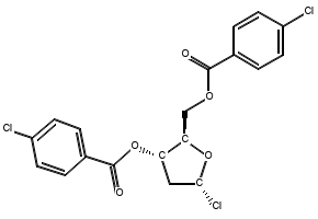 1-Chloro-3,5-di-(4-chlorobenzoyl)-2-deoxy-D-ribose structure, CAS 21740-23-8