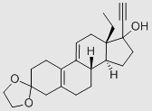 17-Ethinyl-17-hydroxy-18-methylestra-5(10),9(11)-dien-3-one-3-ethylene ketal structure, CAS 23637-79-8