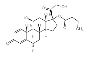 6a,9-Difluoro-11b,17,21-trihydroxypregna-1,4-diene-3,20-dione 17-butyrate structure, CAS 23640-96-2