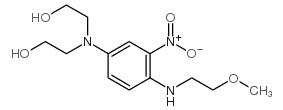 1-[(2'-Methoxyethyl)amino]-2-nitro-4-[di-(2'-hydroxyethyl)amino]benzene structure, CAS 23920-15-2