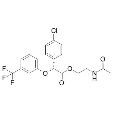 4-Chloro-alpha-[3-(trifluoromethyl)phenoxy]benzeneacetic acid 2-(acetylamino)ethyl ester structure, CAS 24136-23-0