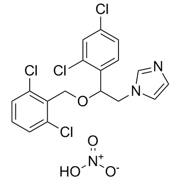 Isoconazole nitrate structure, CAS 24168-96-5