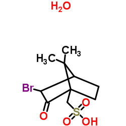 D-3-Bromocamphor-10-sulfonic acid monohydrate structure, CAS 24262-38-2
