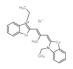 3-Ethyl-2-[3-(3-ethyl-3H-benzoselenazol-2-ylidene)-2-methylprop-1-enyl]benzoselenazolium bromide structure, CAS 24687-31-8