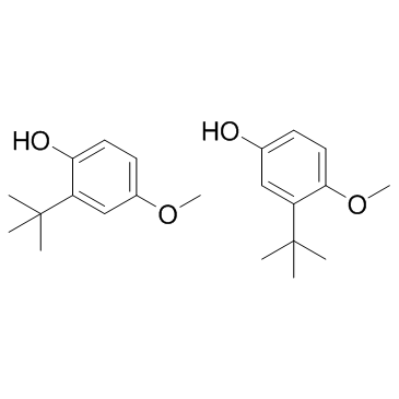 Butylated hydroxyanisole structure, CAS 25013-16-5