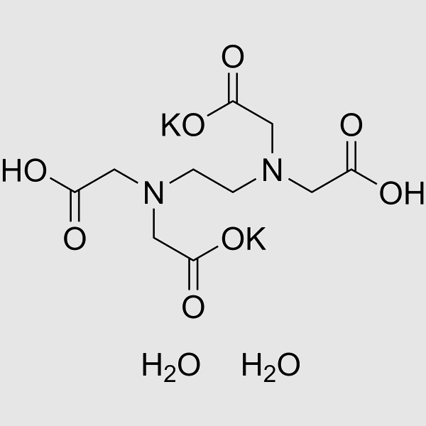 Ethylenediaminetetraacetic acid dipotassium salt dihydrate structure, CAS 25102-12-9
