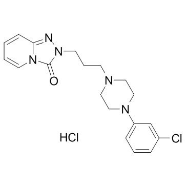 Trazodone hydrochloride structure, CAS 25332-39-2