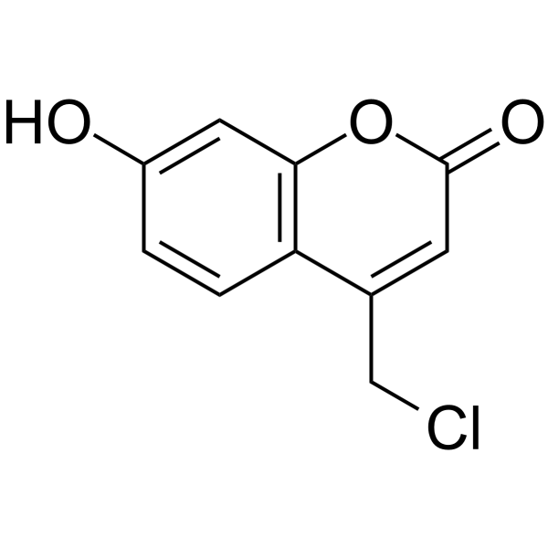 4-Chloromethyl-7-hydroxychromen-2-one structure, CAS 25392-41-0