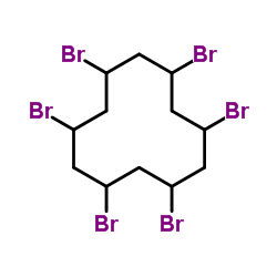 Hexabromocyclododecane structure, CAS 25637-99-4