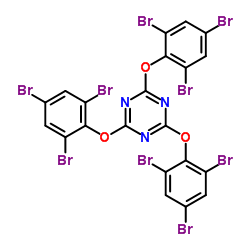2,4,6-Tris-(2,4,6-tribromophenoxy)-1,3,5-triazine structure, CAS 25713-60-4