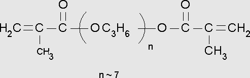 Poly(propylene glycol) dimethacrylate structure, CAS 25852-49-7