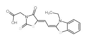 [5-[2-(3-Ethyl-3H-benzothiazol-2-ylidene)ethylidene]-4-oxo-2-thioxothiazolidin-3-yl]acetic acid structure, CAS 25962-03-2