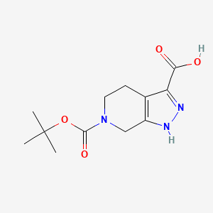 6H-Pyrazolo[3,4-c]pyridine-3,6-dicarboxylic acid, 1,4,5,7-tetrahydro-, 6-(1,1-dimethylethyl) ester structure, CAS 821785-76-6