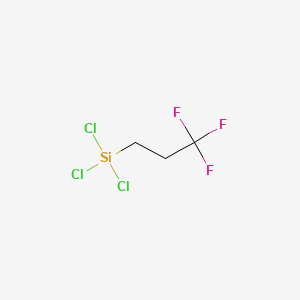 Trichloro(3,3,3-trifluoropropyl)silane structure, CAS 592-09-6