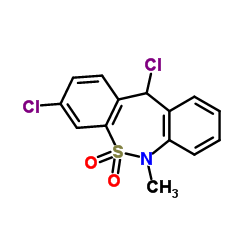 3,11-Dichloro-6,11-dihydro-6-methyldibenzo[c,f][1,2]thiazepine 5,5-dioxide structure, CAS 26638-66-4