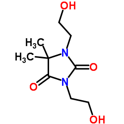 1,3-Bis(2-hydroxyethyl)-5,5-dimethylhydantoin structure, CAS 26850-24-8